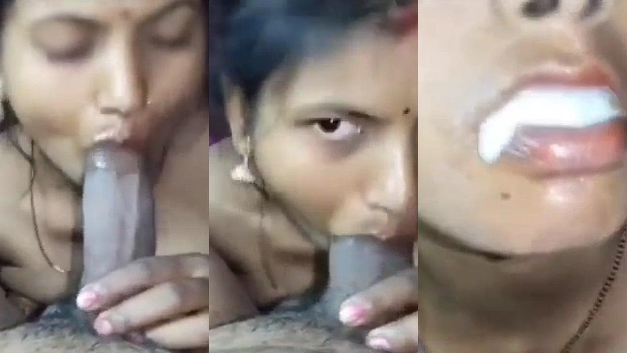 Wife Sucks Cock and Swallows Every Drop of Husband's Cum